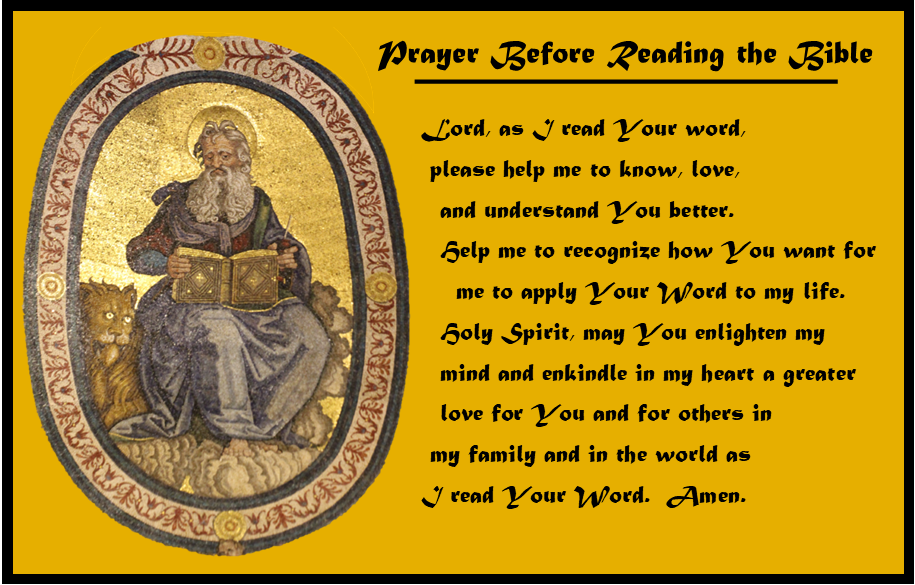 Prayer Before Reading the Bible – St. John Neumann Parish – Bryn Mawr, PA