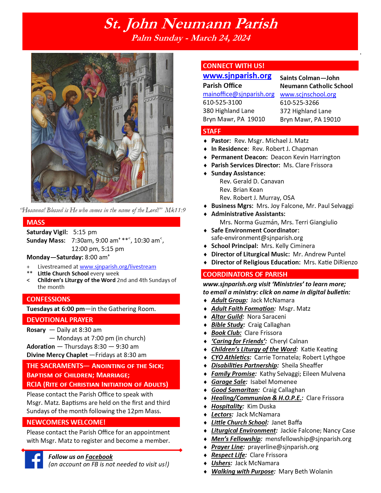 153Bulletin 20240324 St. John Neumann Parish Bryn Mawr, PA