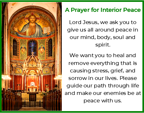 Prayer for Interior Peace – St. John Neumann Parish – Bryn Mawr, PA